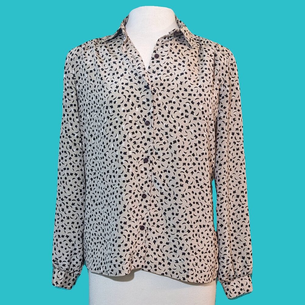 Russ Vintage Floral Blouse Size 12 Preowned